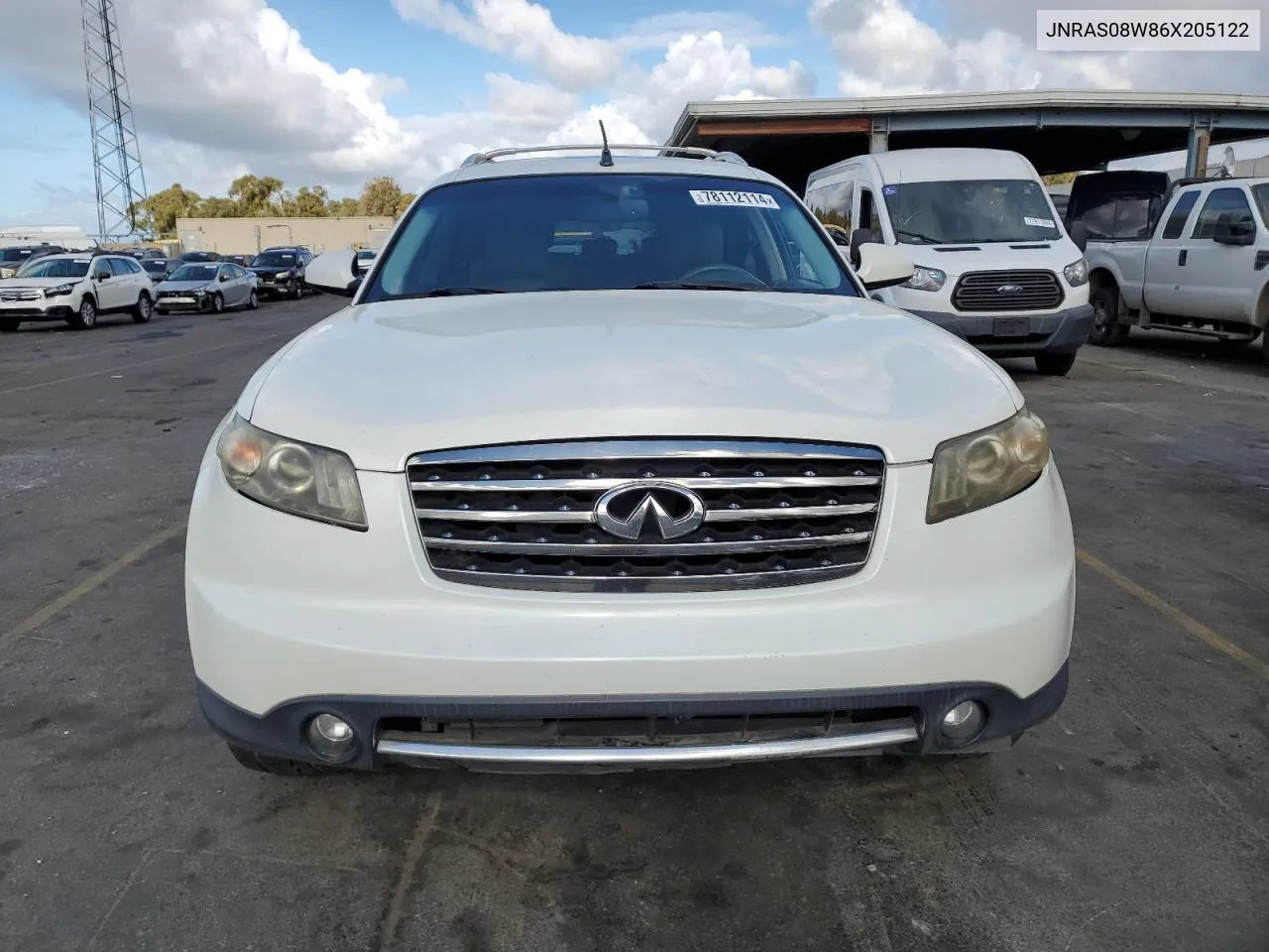 2006 Infiniti Fx35 VIN: JNRAS08W86X205122 Lot: 78112114