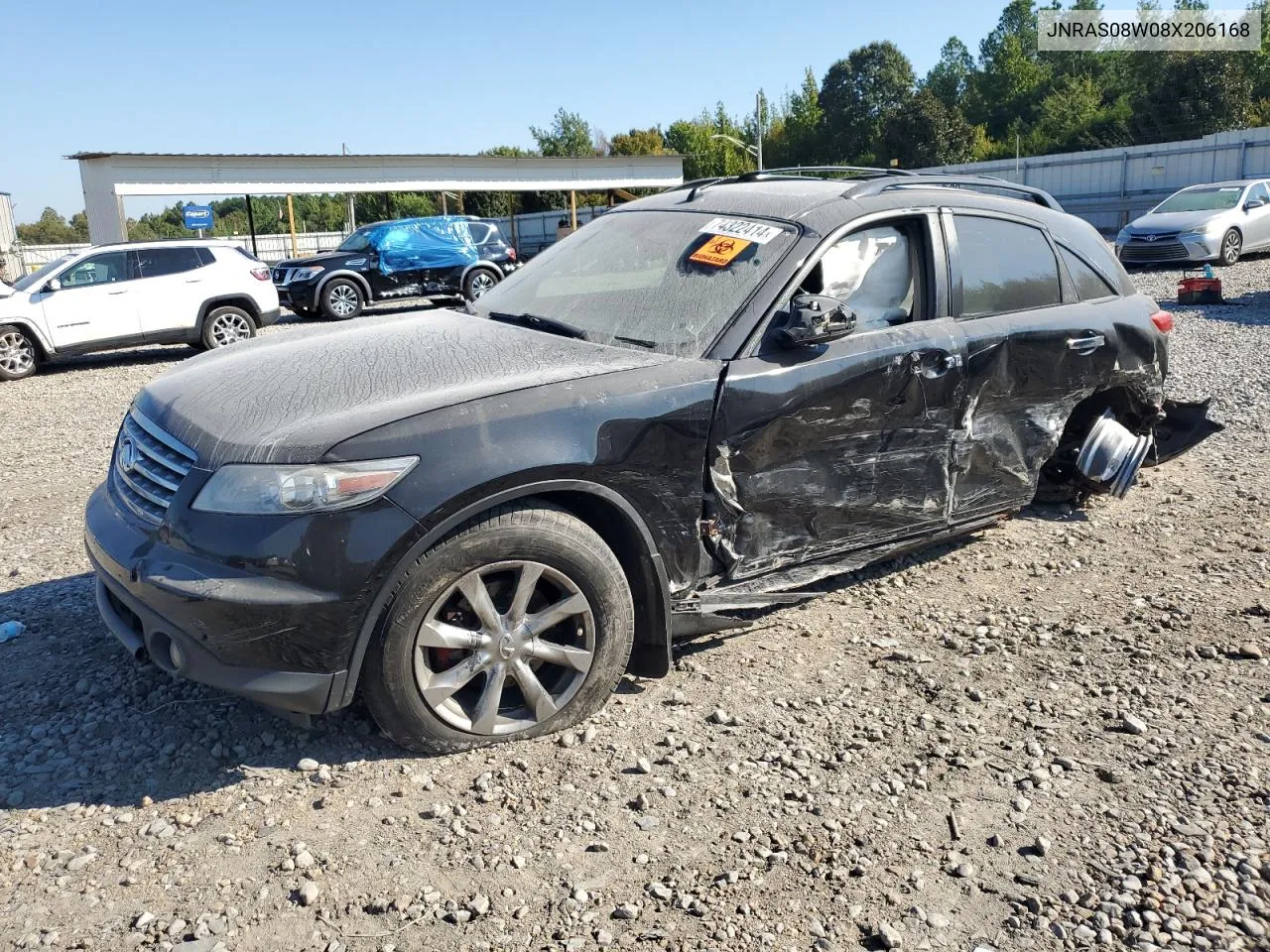 2008 Infiniti Fx35 VIN: JNRAS08W08X206168 Lot: 74322414