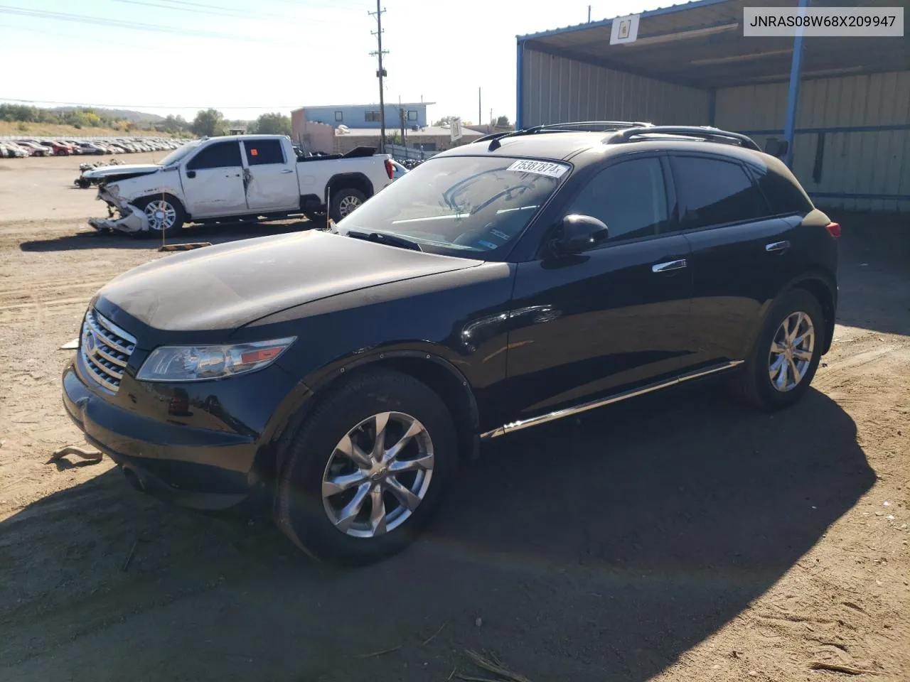 2008 Infiniti Fx35 VIN: JNRAS08W68X209947 Lot: 75387874