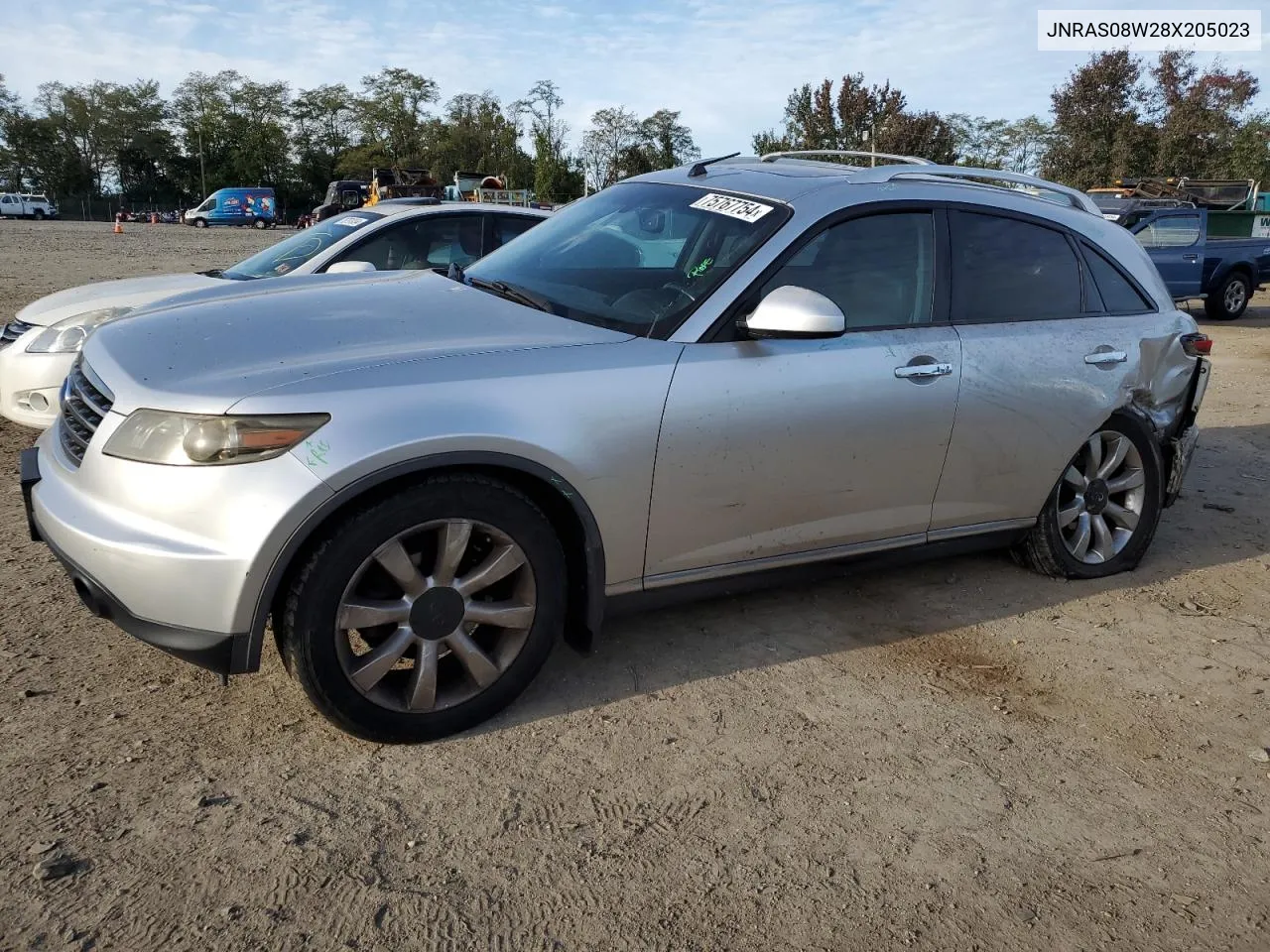 2008 Infiniti Fx35 VIN: JNRAS08W28X205023 Lot: 75767754