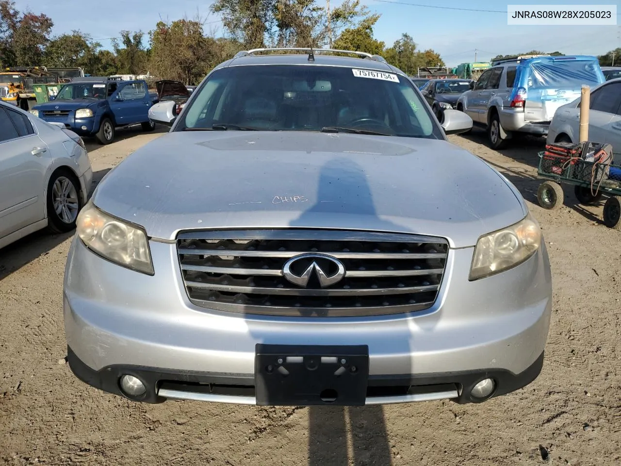 2008 Infiniti Fx35 VIN: JNRAS08W28X205023 Lot: 75767754