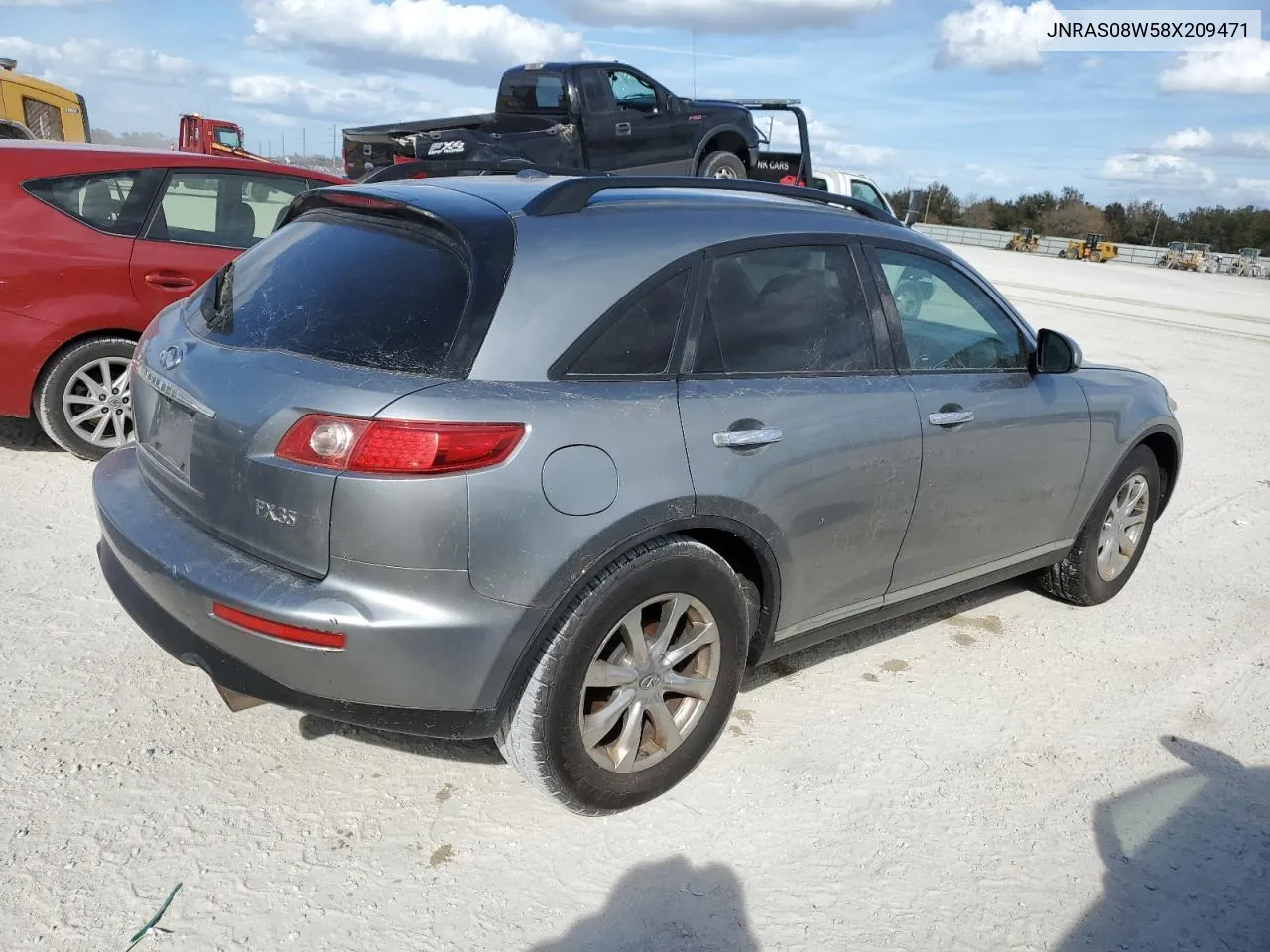 2008 Infiniti Fx35 VIN: JNRAS08W58X209471 Lot: 76549204