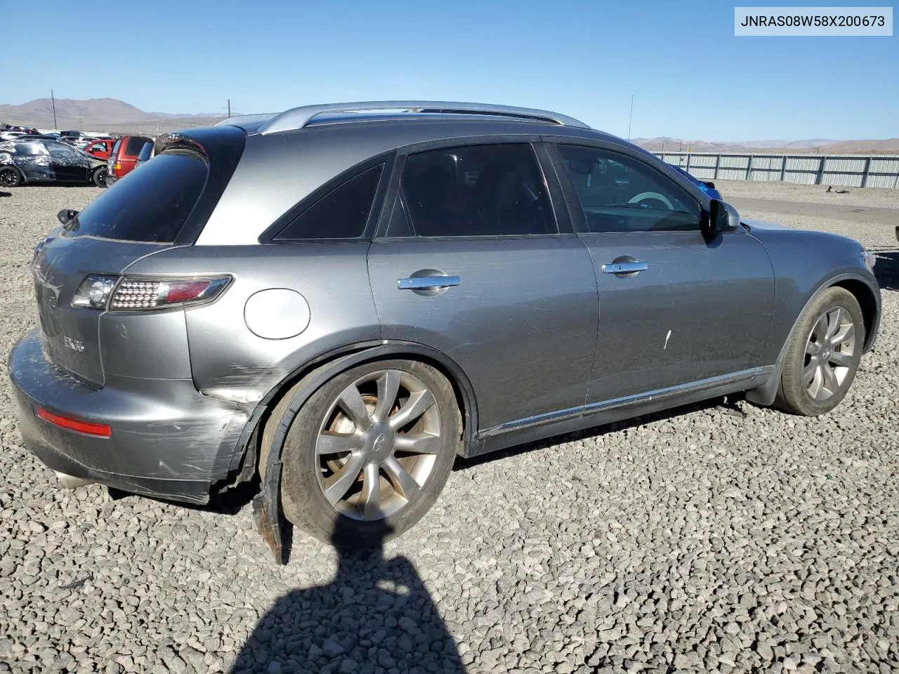 2008 Infiniti Fx35 VIN: JNRAS08W58X200673 Lot: 77588674