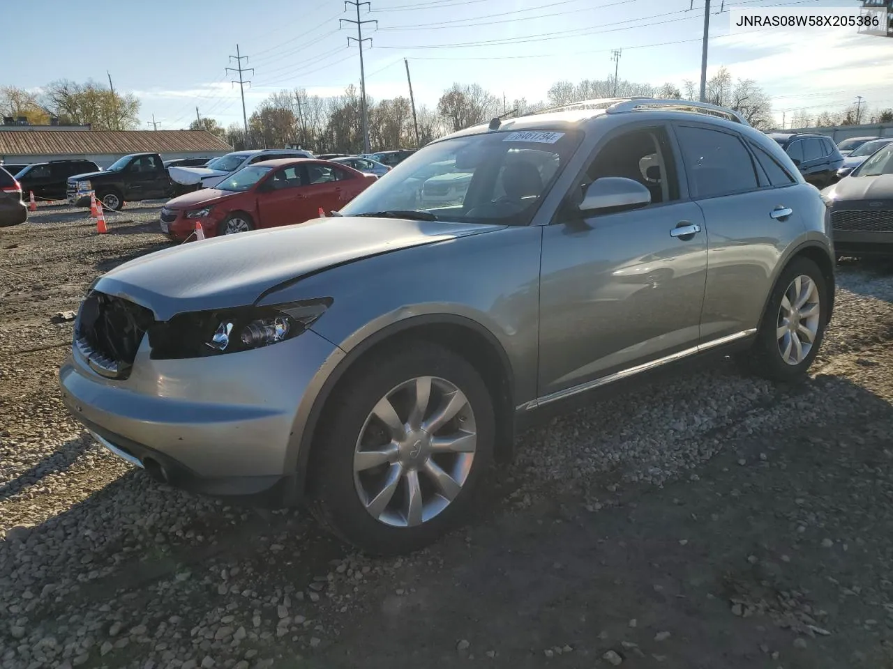 2008 Infiniti Fx35 VIN: JNRAS08W58X205386 Lot: 78461794