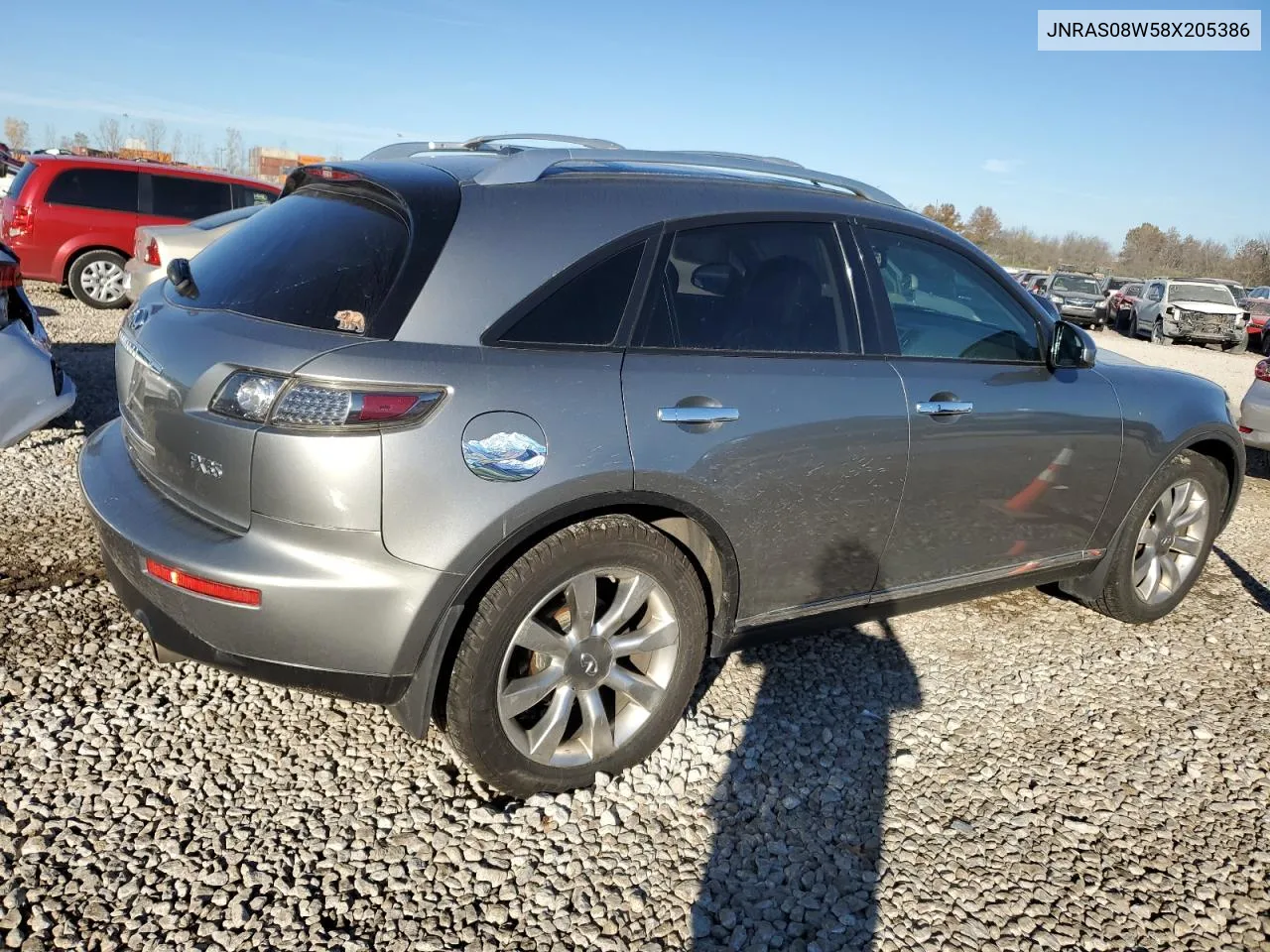 2008 Infiniti Fx35 VIN: JNRAS08W58X205386 Lot: 78461794