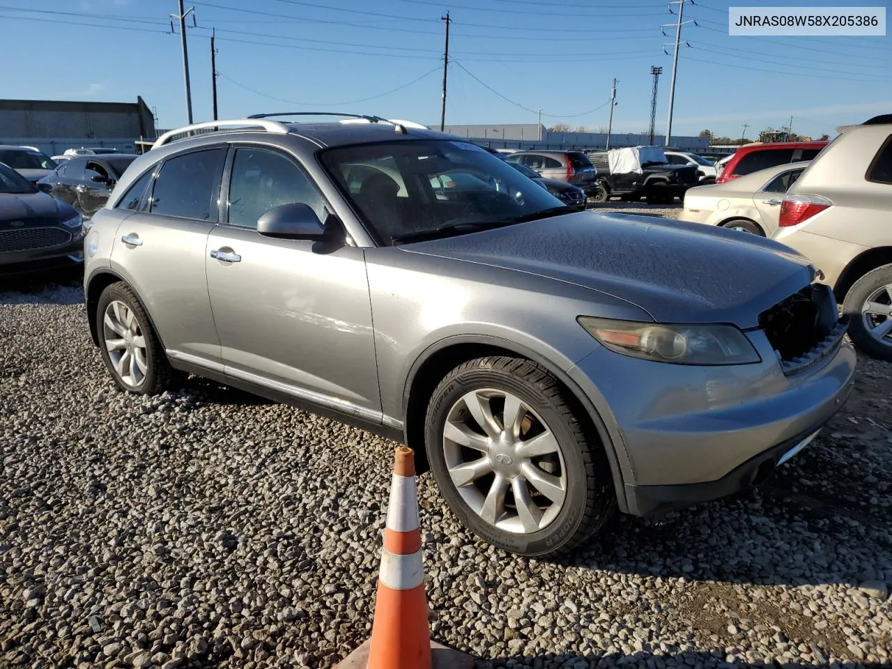 2008 Infiniti Fx35 VIN: JNRAS08W58X205386 Lot: 78461794