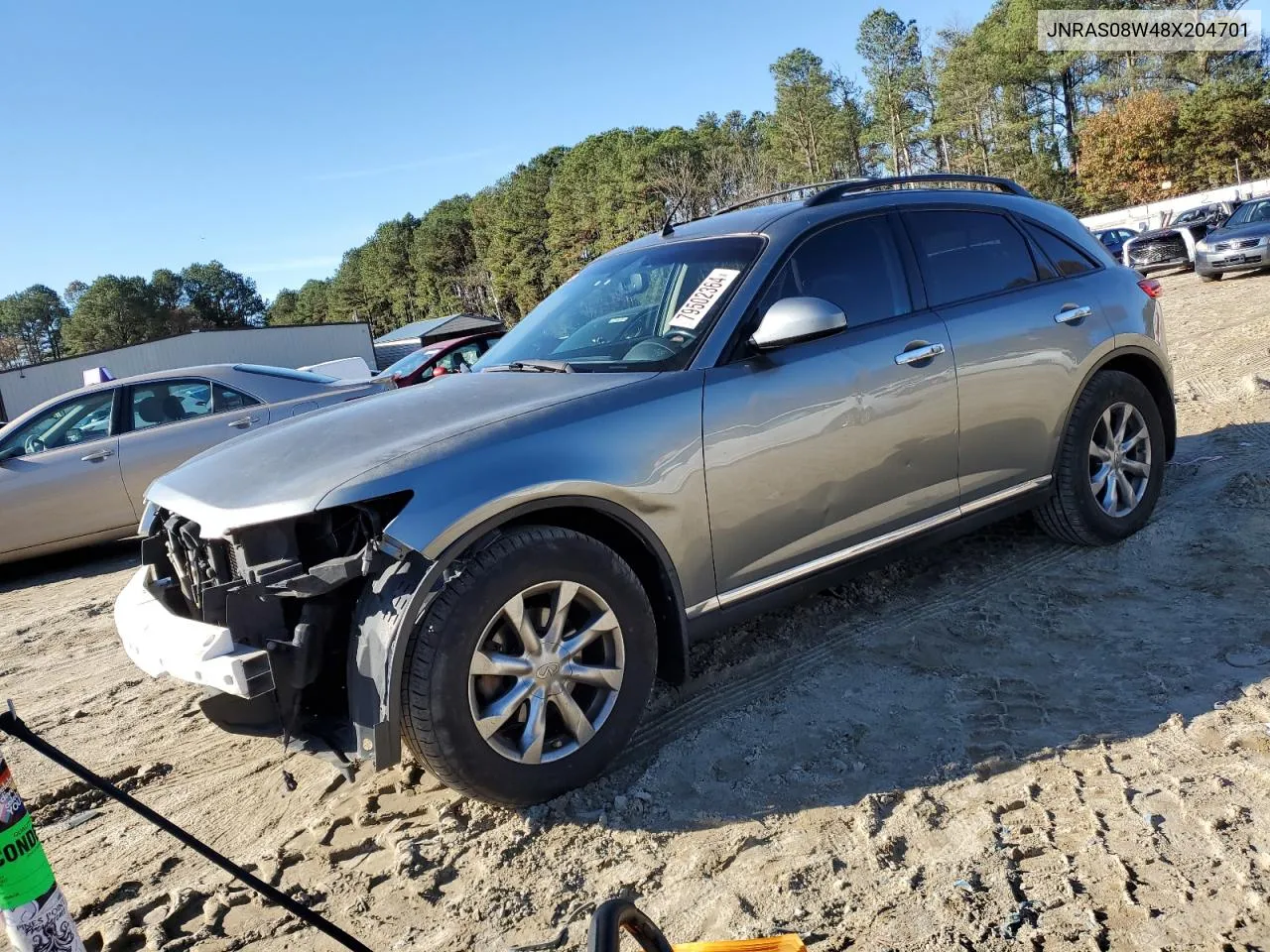 2008 Infiniti Fx35 VIN: JNRAS08W48X204701 Lot: 79502364