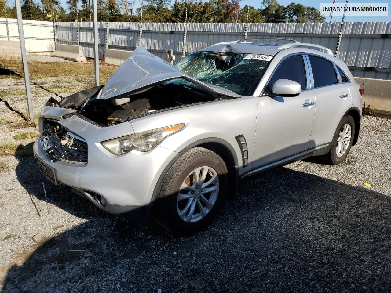 2010 Infiniti Fx35 VIN: JN8AS1MU8AM800058 Lot: 73958364