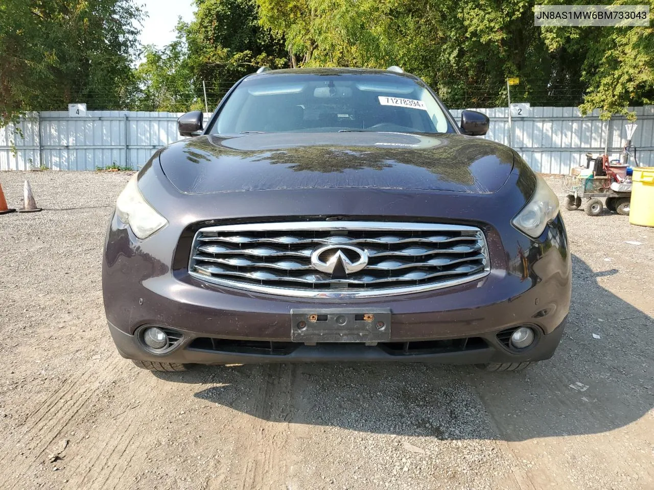 2011 Infiniti Fx35 VIN: JN8AS1MW6BM733043 Lot: 71278394