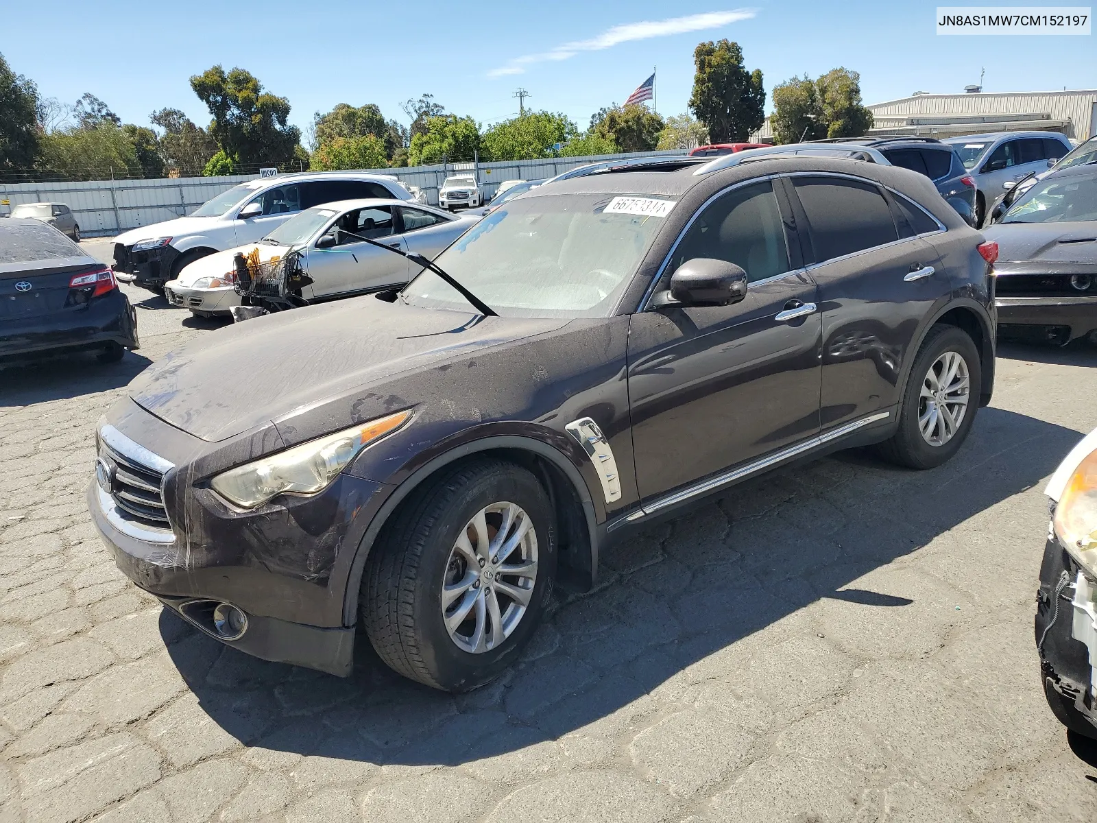 2012 Infiniti Fx35 VIN: JN8AS1MW7CM152197 Lot: 66753344