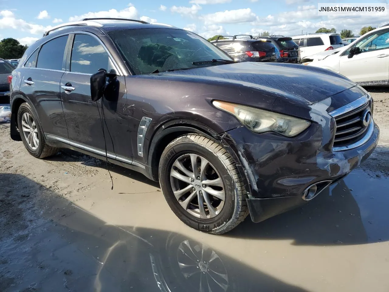 2012 Infiniti Fx35 VIN: JN8AS1MW4CM151959 Lot: 77681374