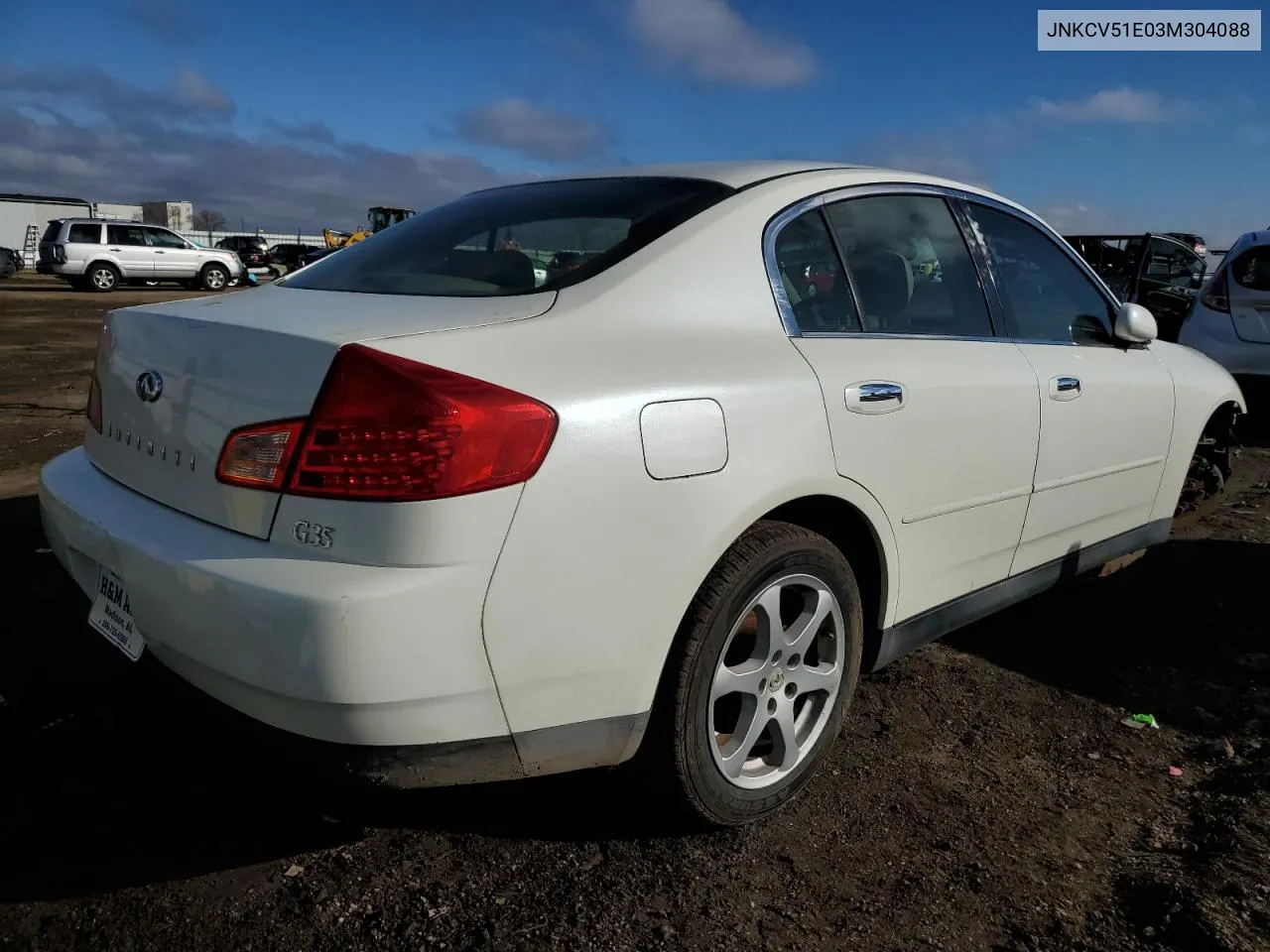 2003 Infiniti G35 VIN: JNKCV51E03M304088 Lot: 58079164