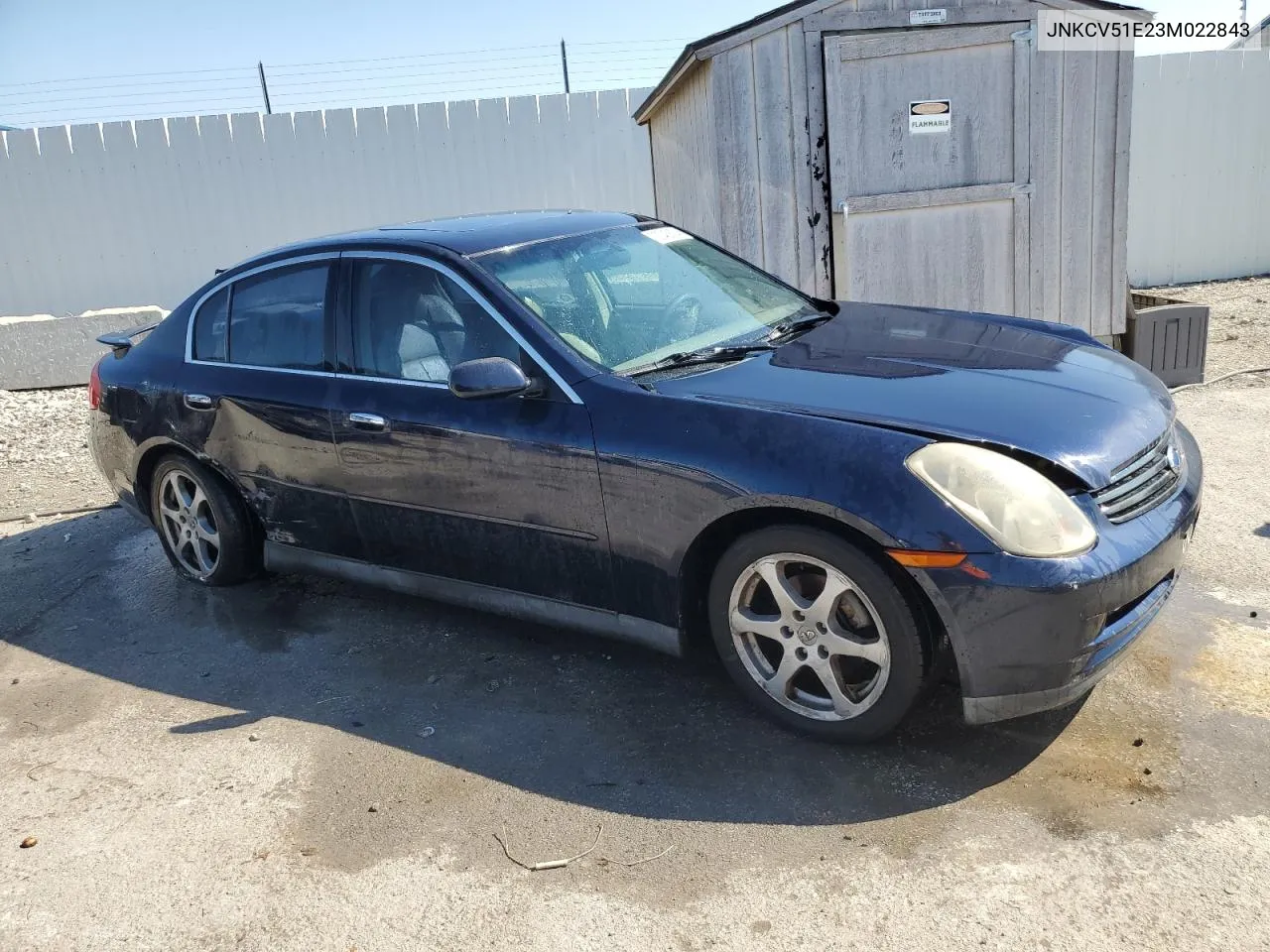 2003 Infiniti G35 VIN: JNKCV51E23M022843 Lot: 72345674