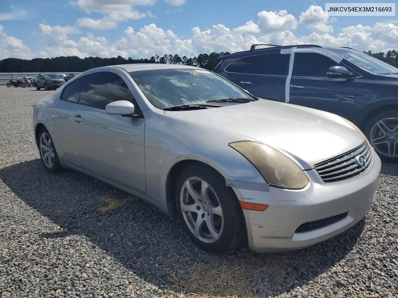 2003 Infiniti G35 VIN: JNKCV54EX3M216693 Lot: 73771154