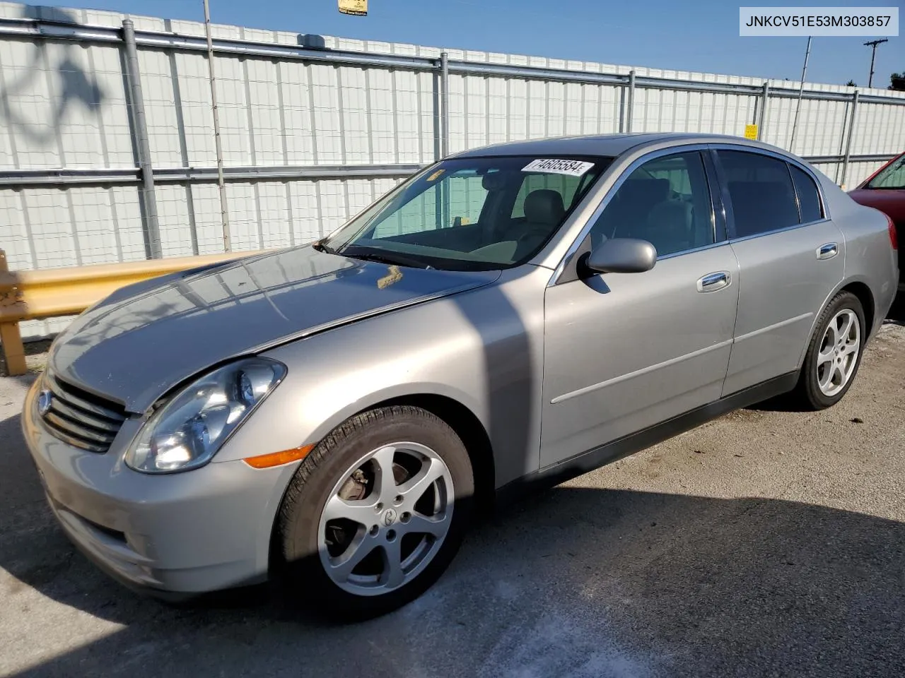 2003 Infiniti G35 VIN: JNKCV51E53M303857 Lot: 74605584