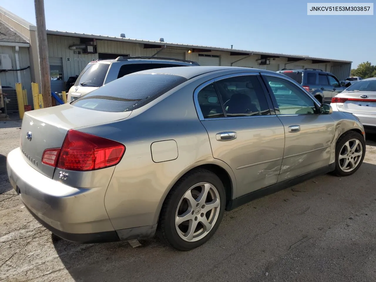 2003 Infiniti G35 VIN: JNKCV51E53M303857 Lot: 74605584