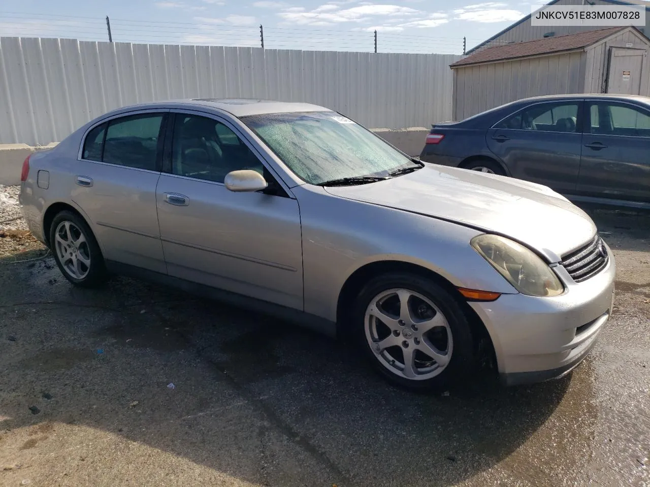 2003 Infiniti G35 VIN: JNKCV51E83M007828 Lot: 74934224