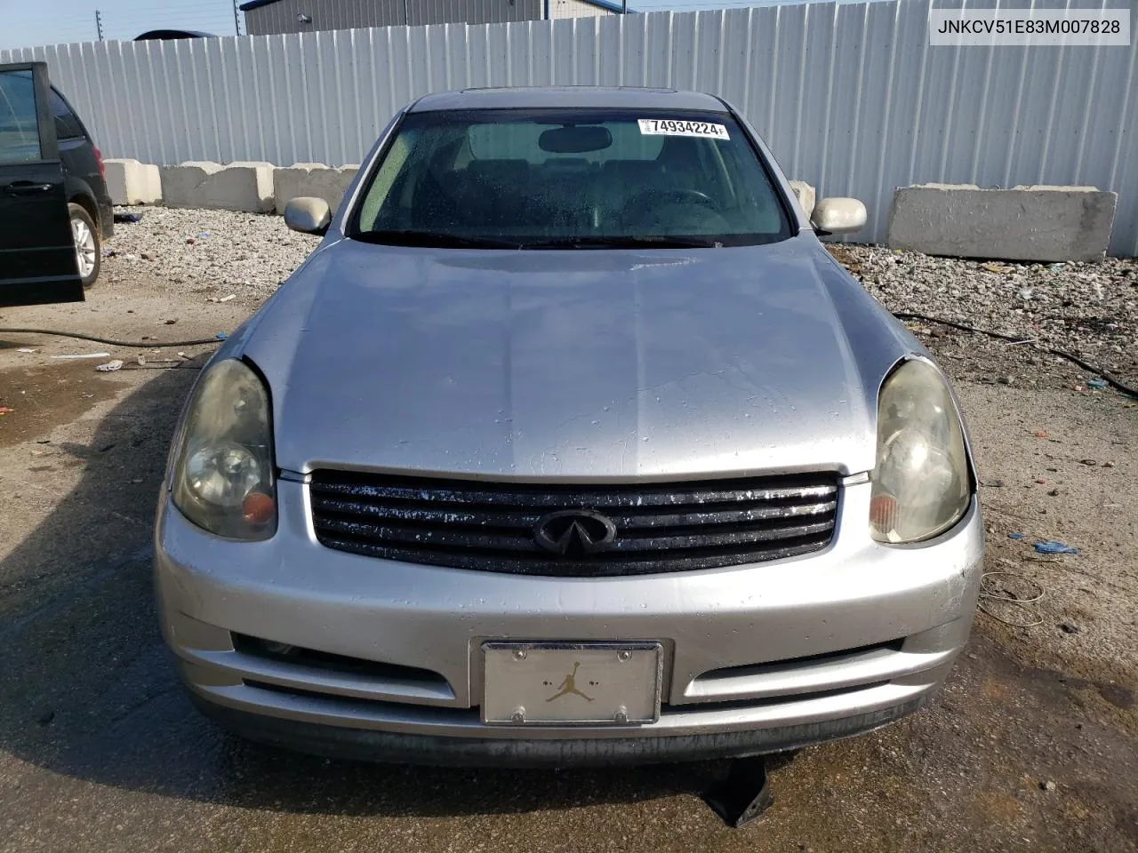 2003 Infiniti G35 VIN: JNKCV51E83M007828 Lot: 74934224