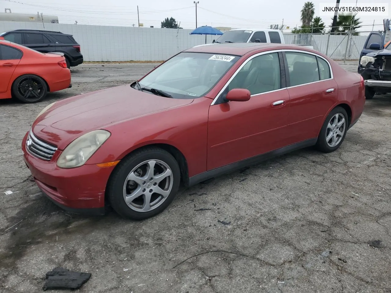 2003 Infiniti G35 VIN: JNKCV51E63M324815 Lot: 75625244