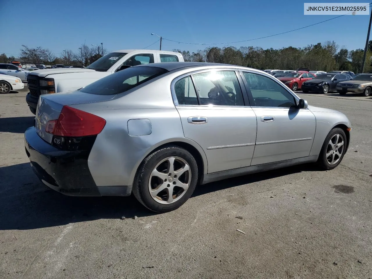 2003 Infiniti G35 VIN: JNKCV51E23M025595 Lot: 76697974