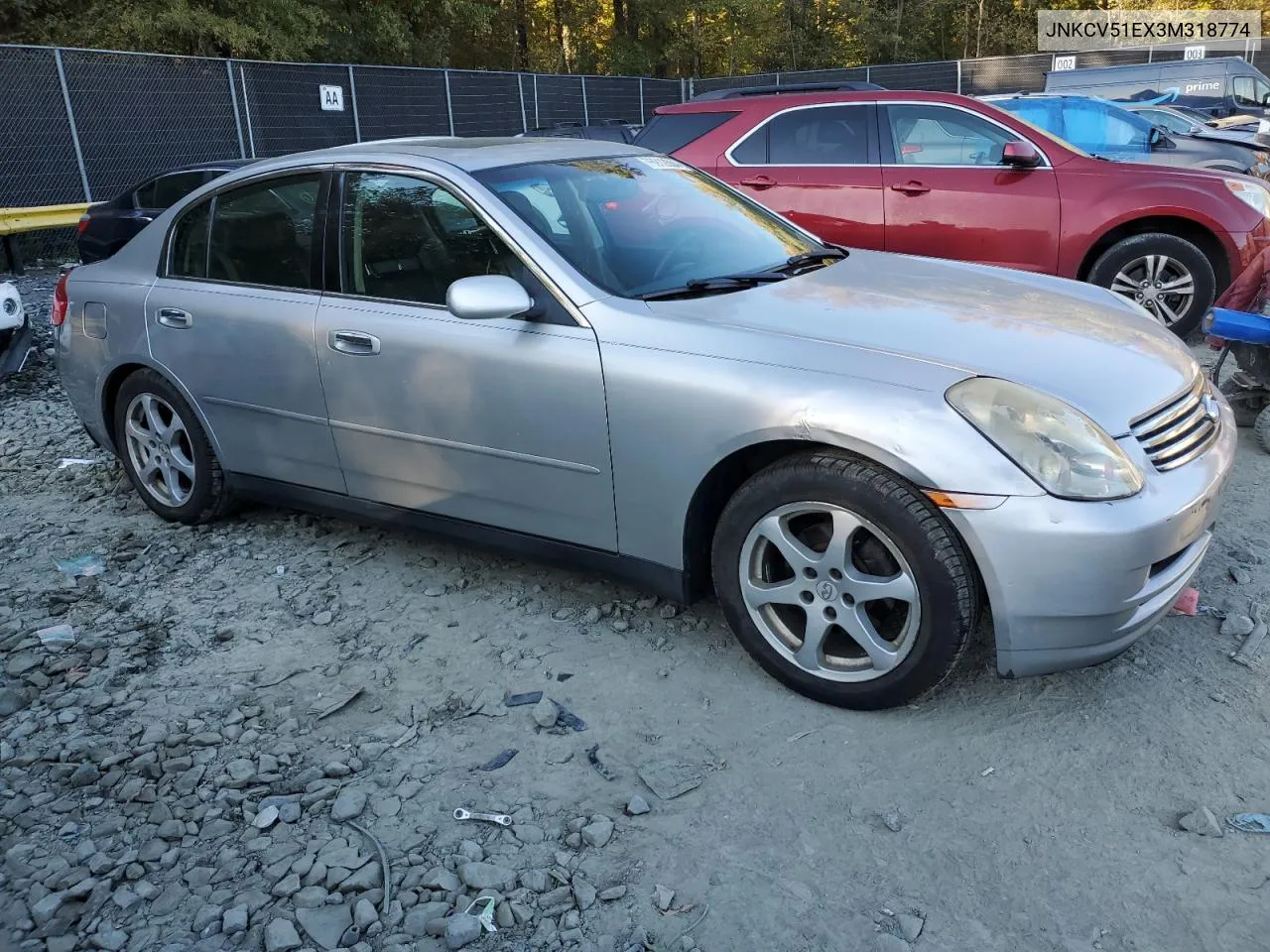 2003 Infiniti G35 VIN: JNKCV51EX3M318774 Lot: 76912684