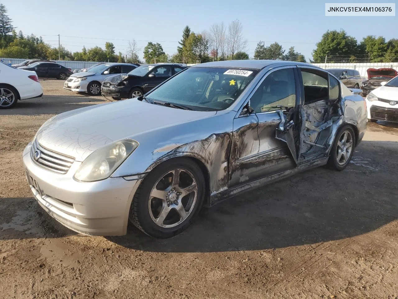 2004 Infiniti G35 VIN: JNKCV51EX4M106376 Lot: 69750254