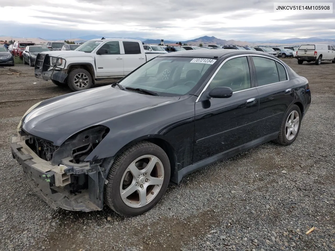 2004 Infiniti G35 VIN: JNKCV51E14M105908 Lot: 70721234