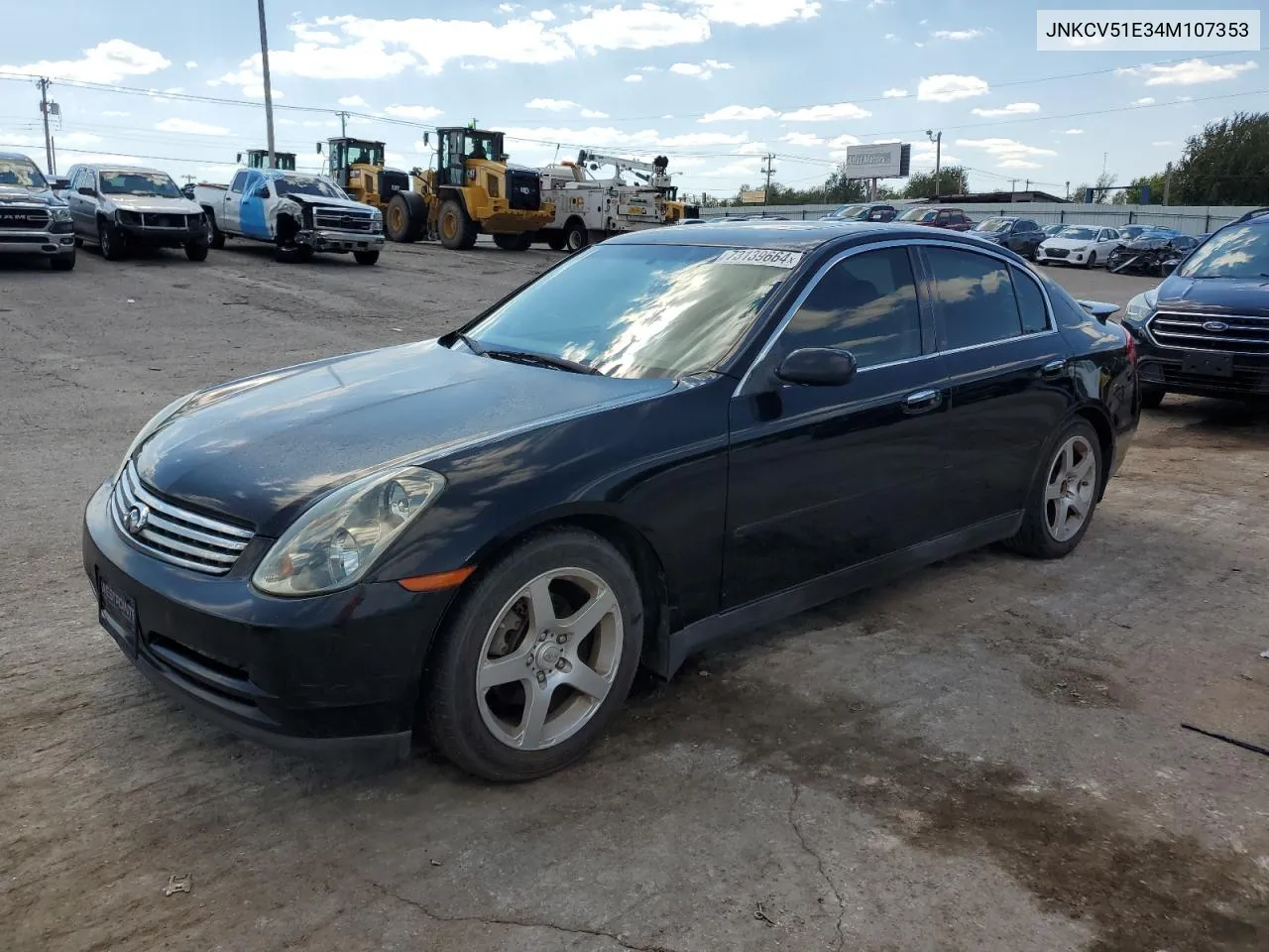 2004 Infiniti G35 VIN: JNKCV51E34M107353 Lot: 73139664