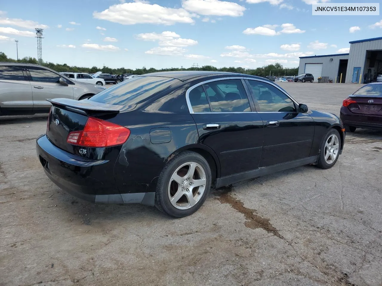 2004 Infiniti G35 VIN: JNKCV51E34M107353 Lot: 73139664