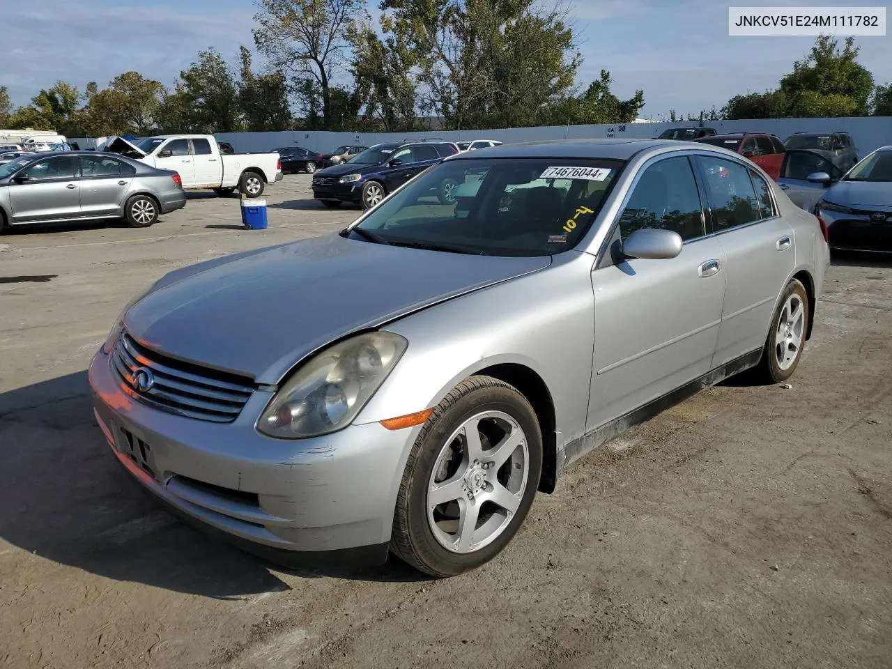 2004 Infiniti G35 VIN: JNKCV51E24M111782 Lot: 74676044