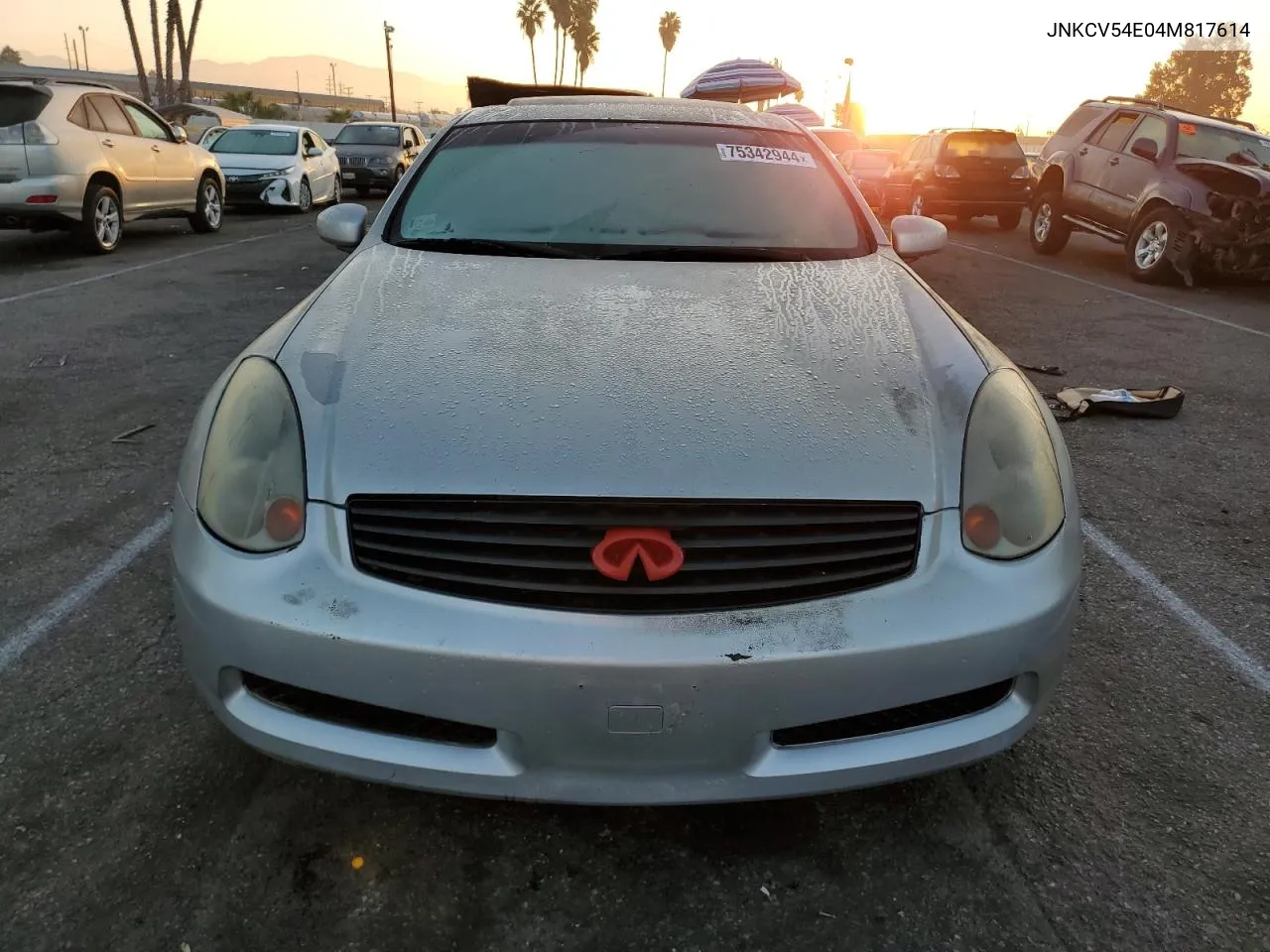 2004 Infiniti G35 VIN: JNKCV54E04M817614 Lot: 75342944