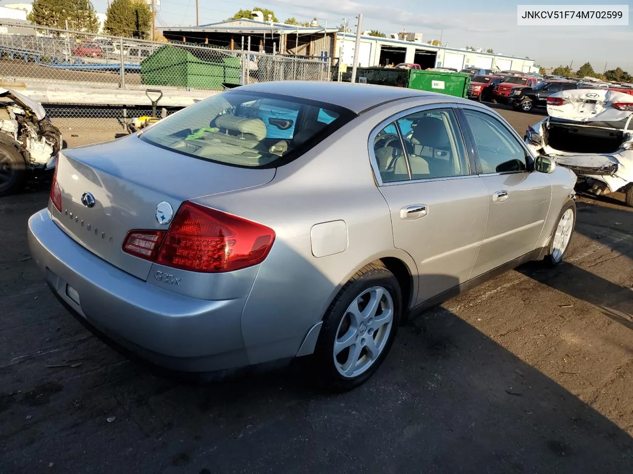 2004 Infiniti G35 VIN: JNKCV51F74M702599 Lot: 75554534