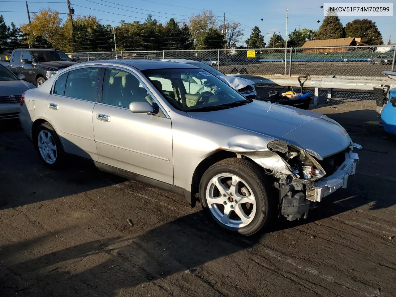 2004 Infiniti G35 VIN: JNKCV51F74M702599 Lot: 75554534