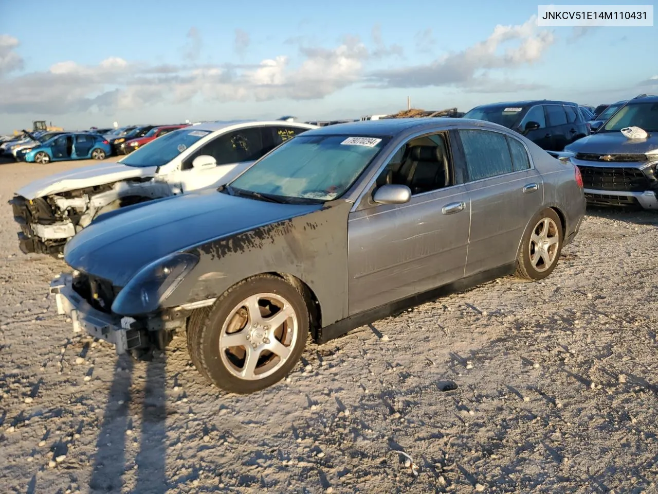 2004 Infiniti G35 VIN: JNKCV51E14M110431 Lot: 79070294