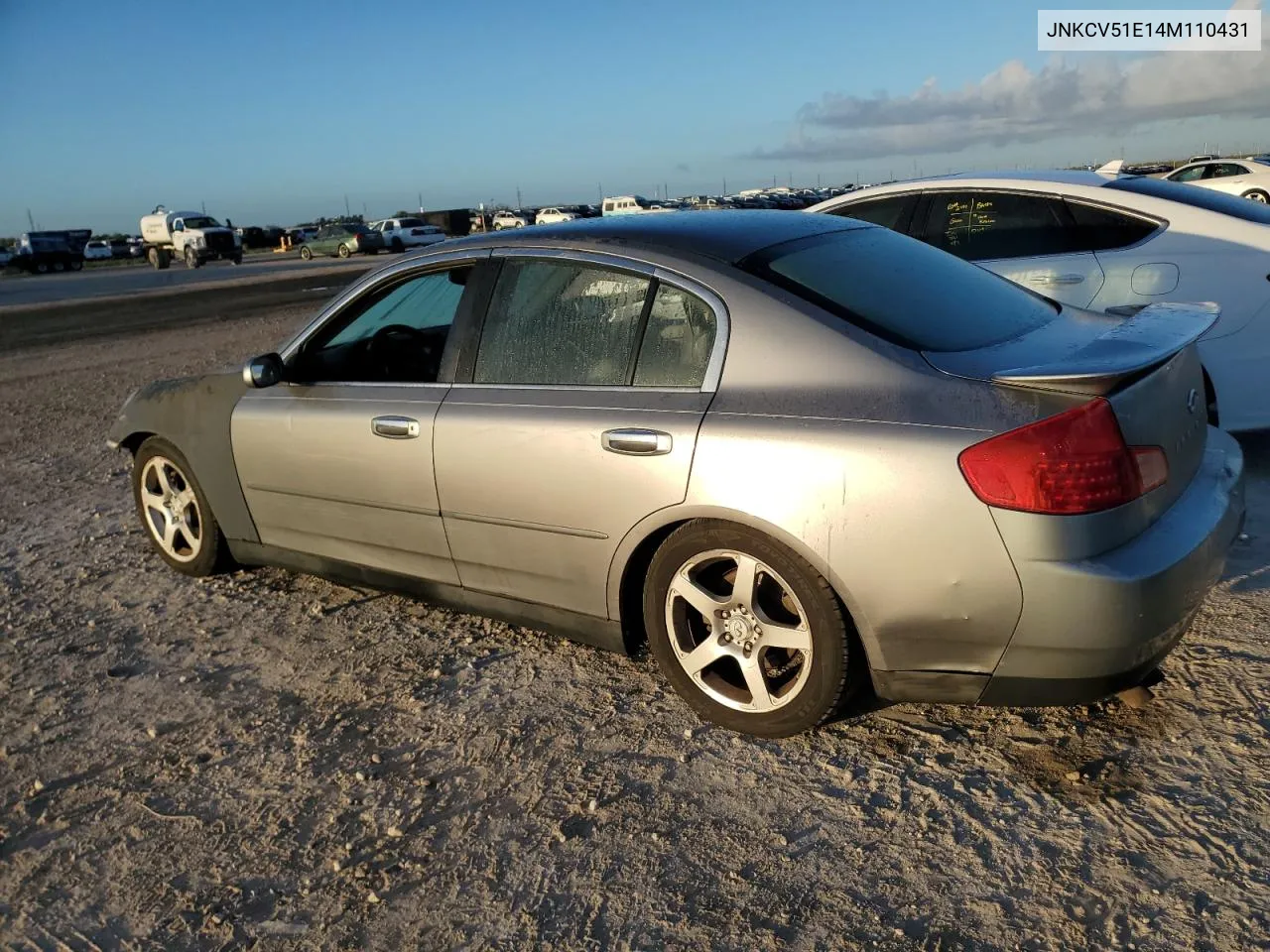 2004 Infiniti G35 VIN: JNKCV51E14M110431 Lot: 79070294