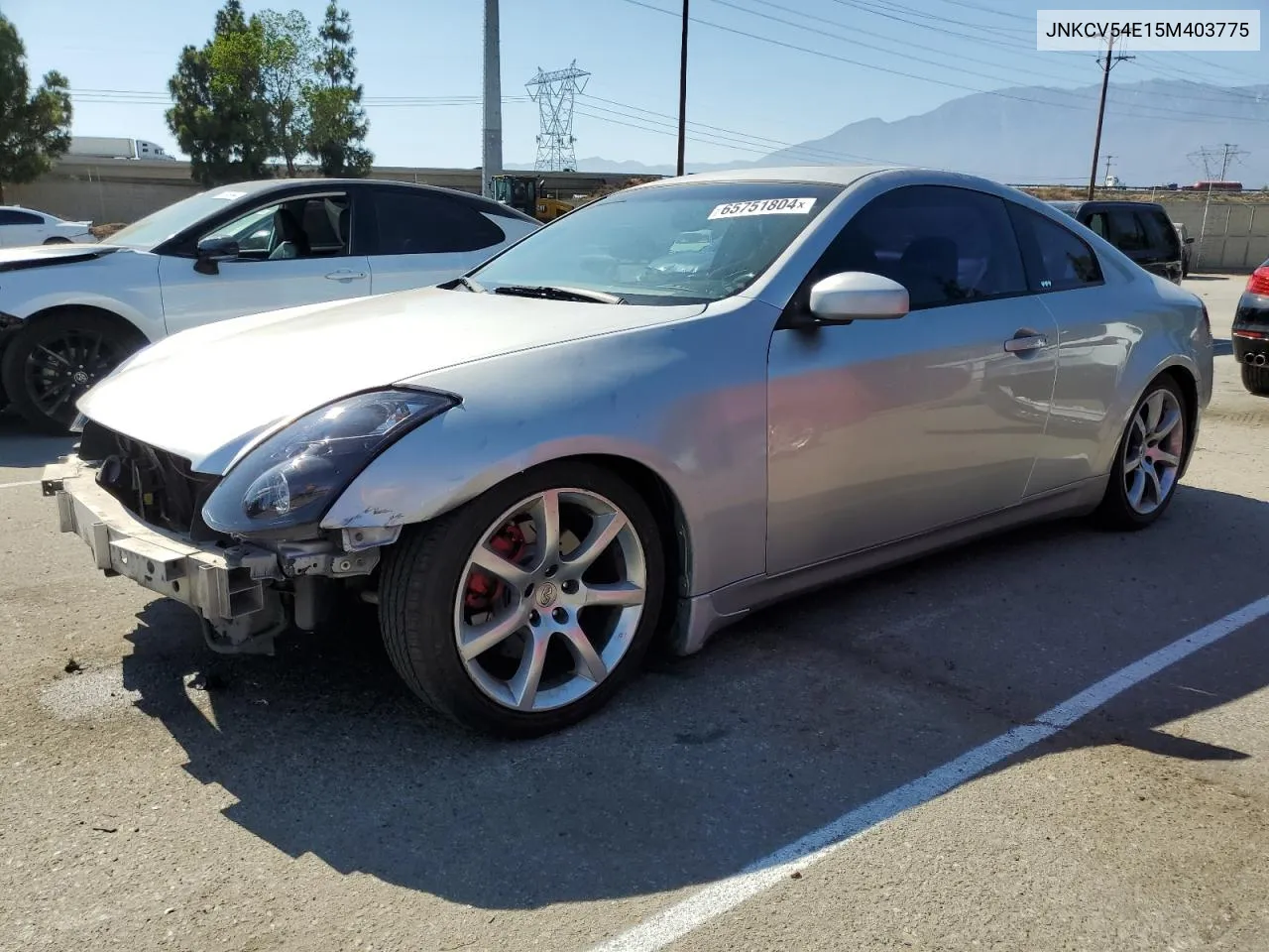 2005 Infiniti G35 VIN: JNKCV54E15M403775 Lot: 65751804