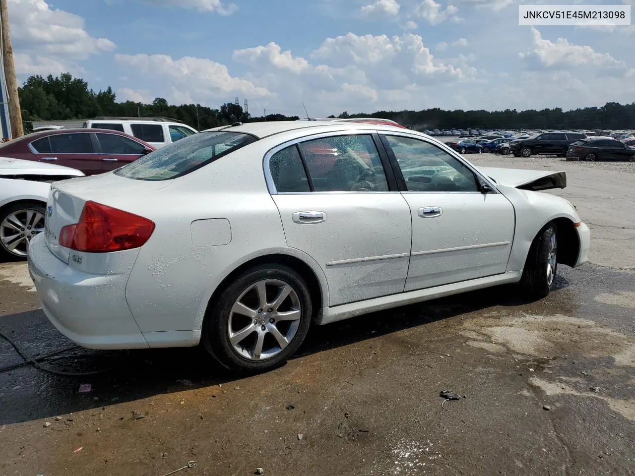 2005 Infiniti G35 VIN: JNKCV51E45M213098 Lot: 68282794