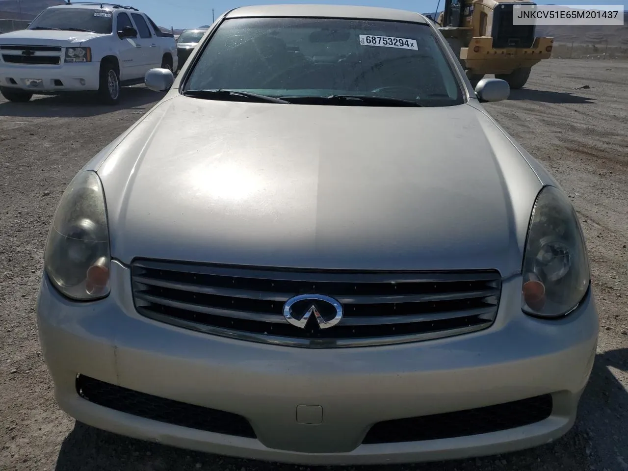 2005 Infiniti G35 VIN: JNKCV51E65M201437 Lot: 68753294