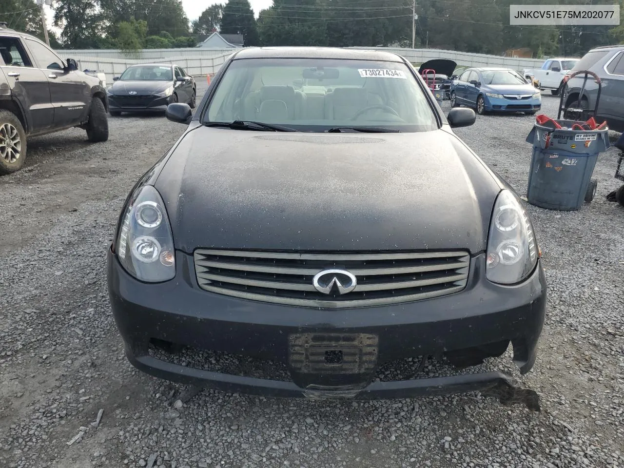 2005 Infiniti G35 VIN: JNKCV51E75M202077 Lot: 73027434