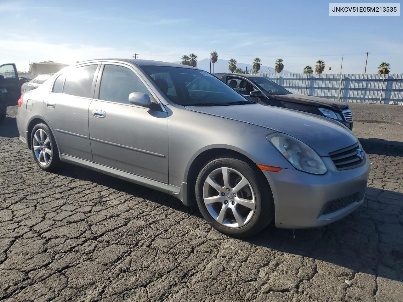 2005 Infiniti G35 VIN: JNKCV51E05M213535 Lot: 75761104