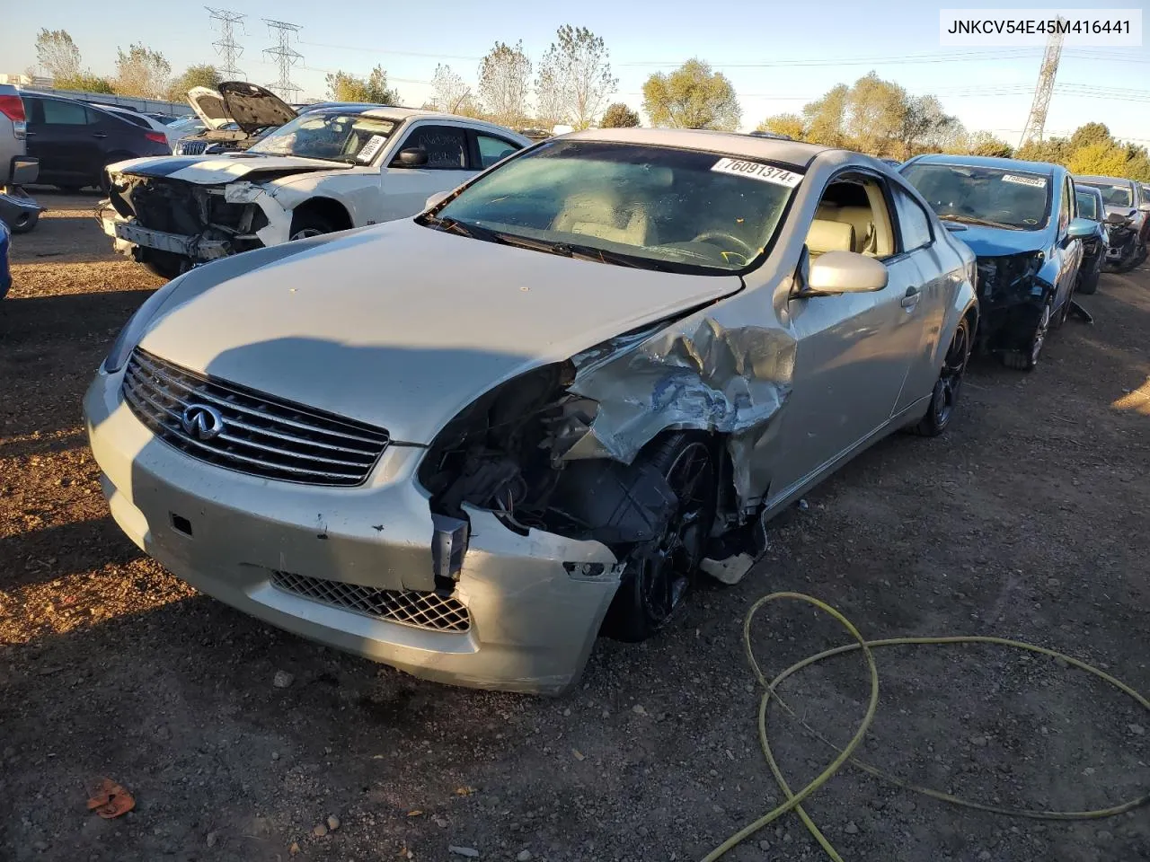 2005 Infiniti G35 VIN: JNKCV54E45M416441 Lot: 76091374