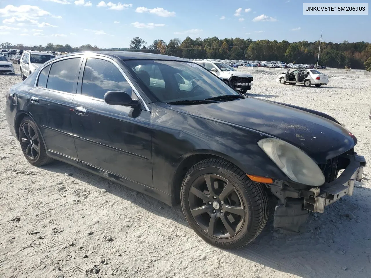 2005 Infiniti G35 VIN: JNKCV51E15M206903 Lot: 76564124