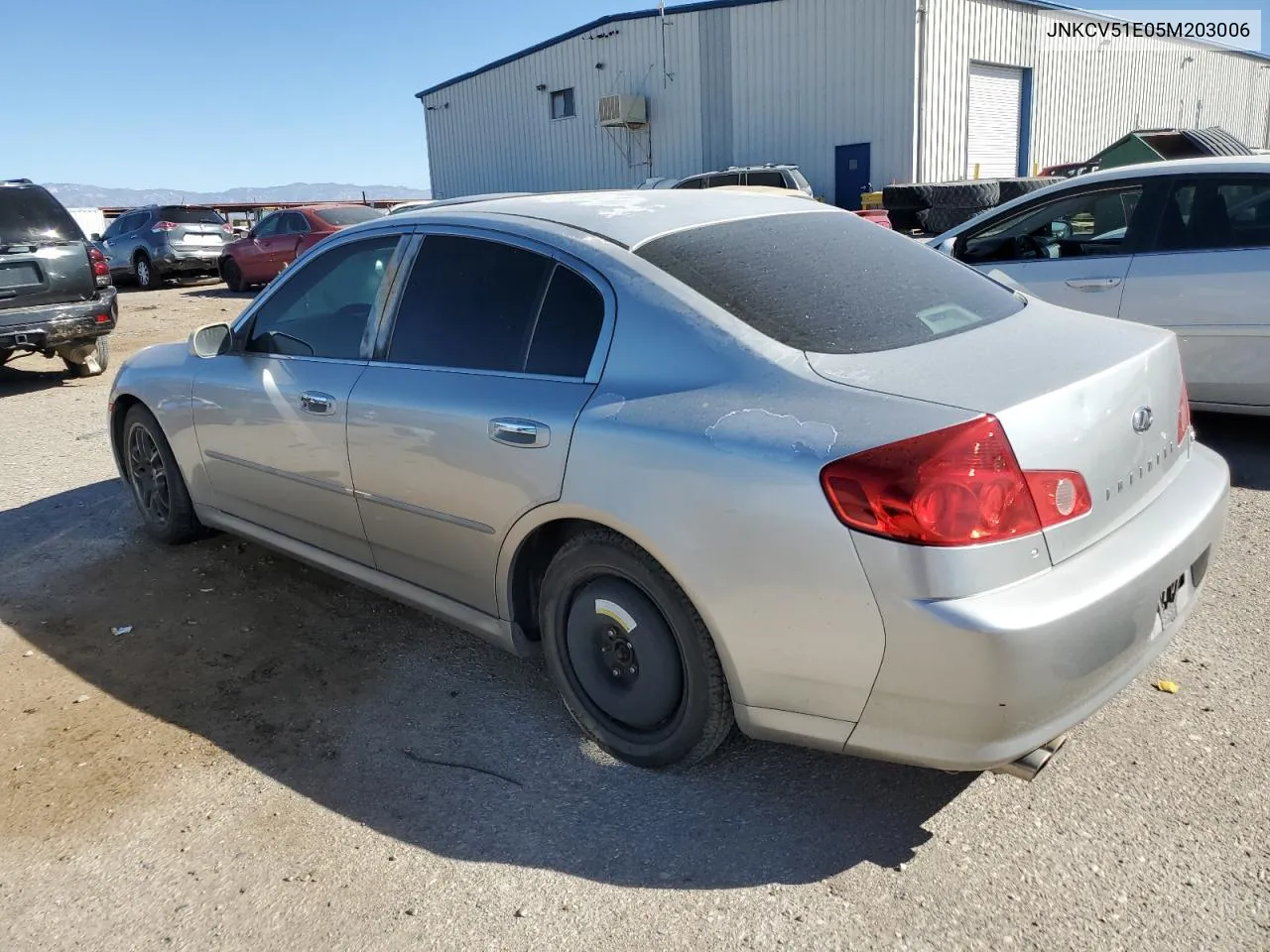 2005 Infiniti G35 VIN: JNKCV51E05M203006 Lot: 76913414