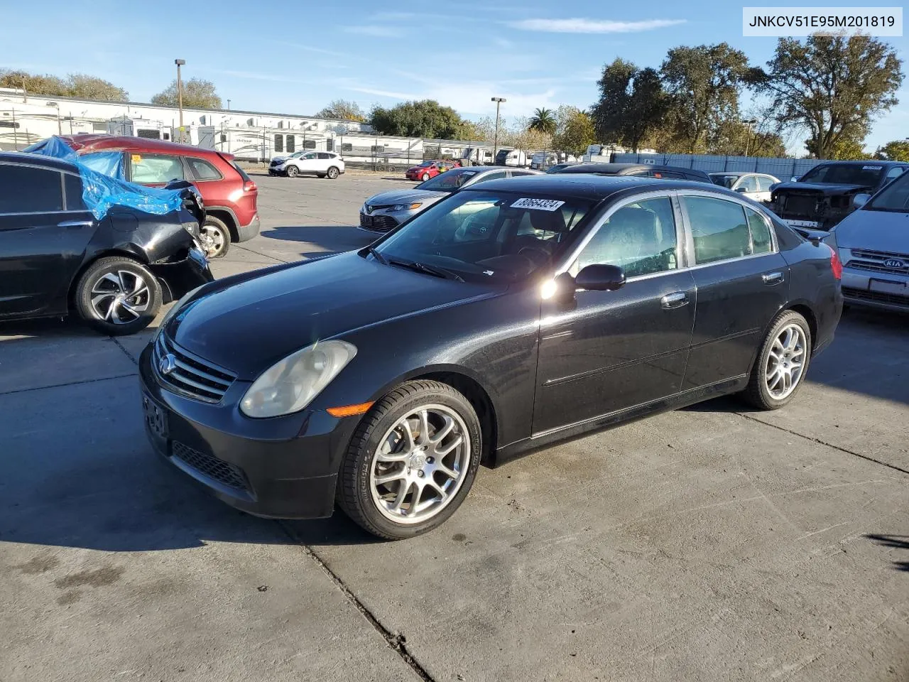 2005 Infiniti G35 VIN: JNKCV51E95M201819 Lot: 80664324