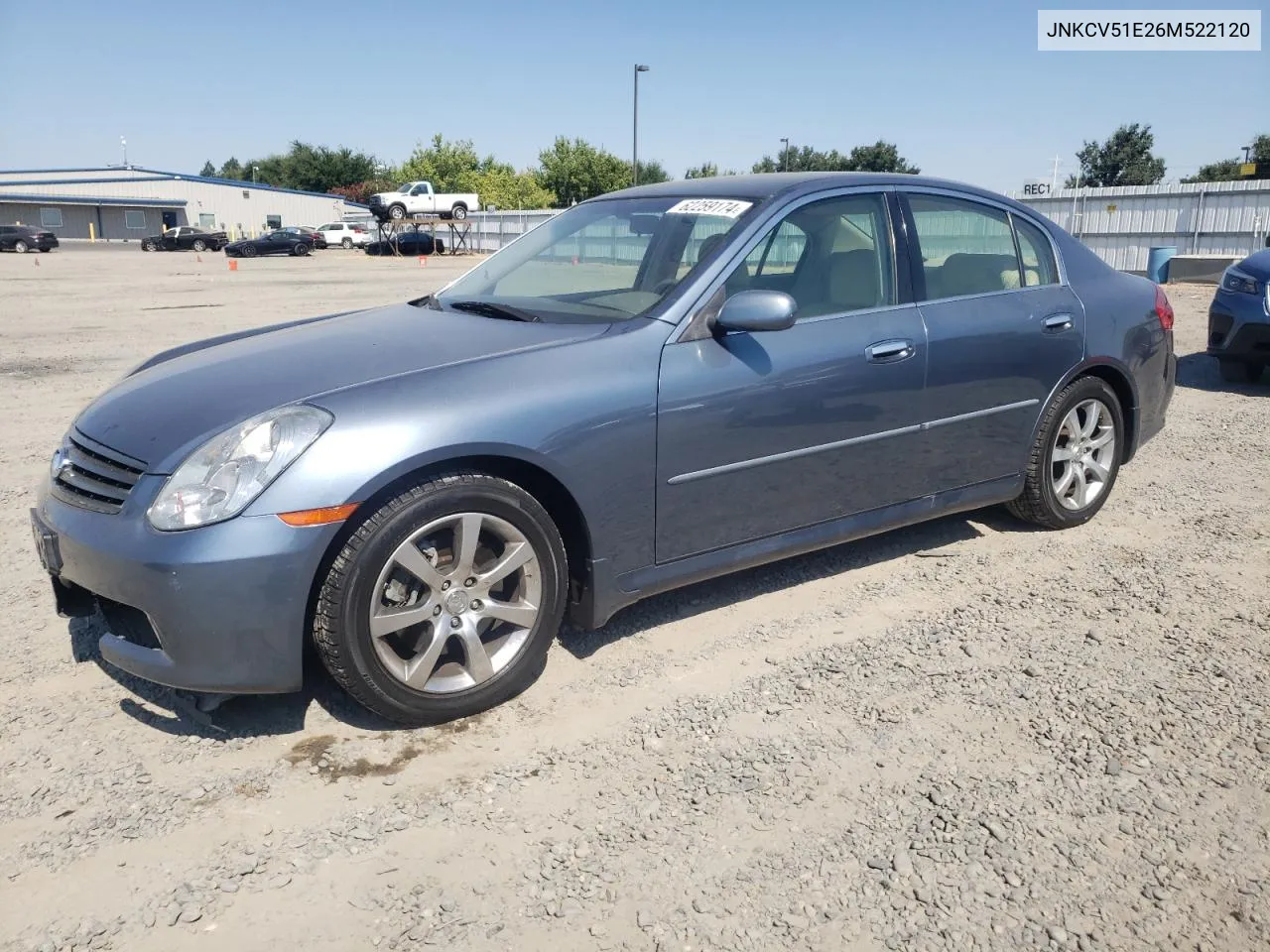 2006 Infiniti G35 VIN: JNKCV51E26M522120 Lot: 62259174