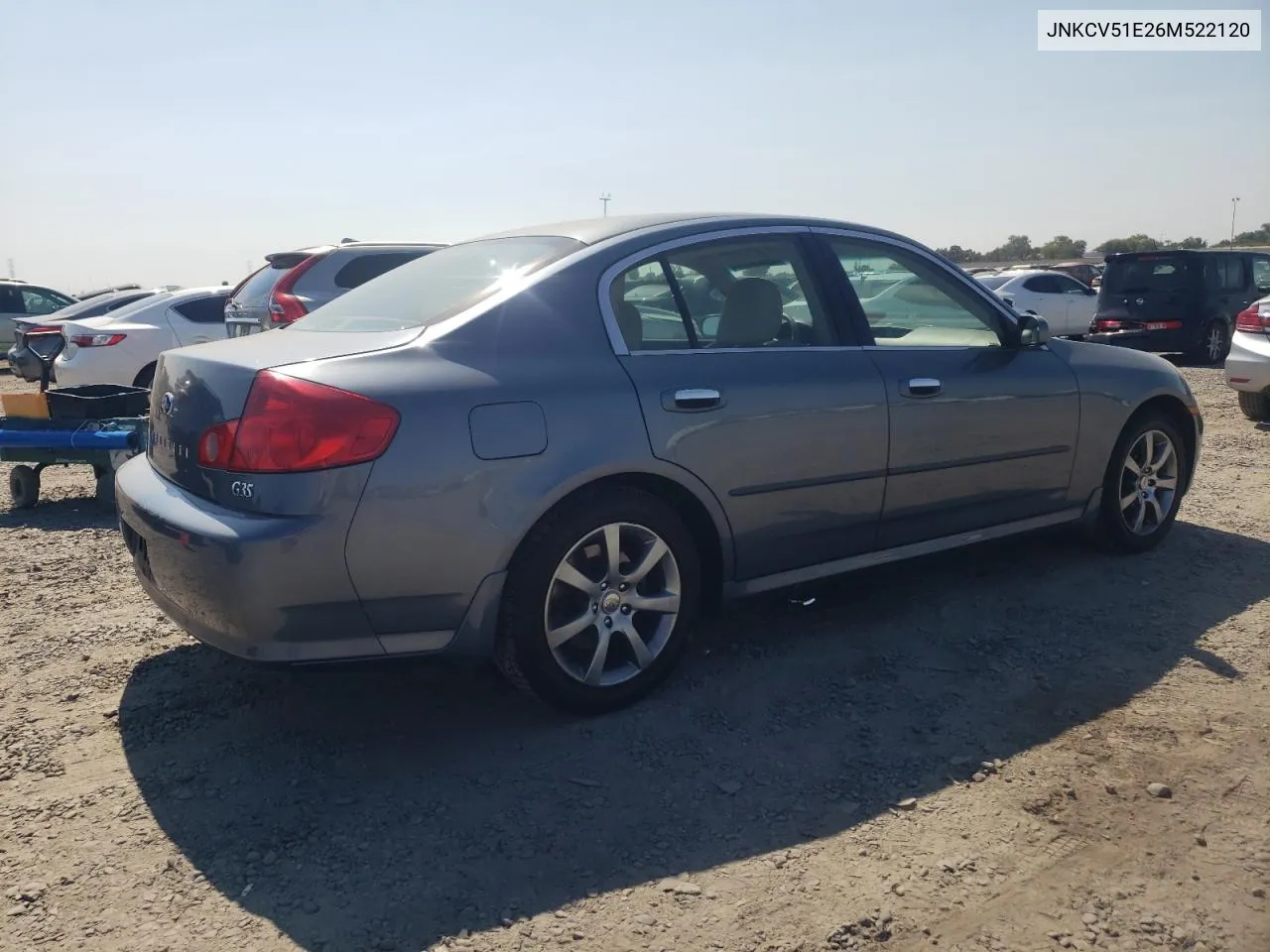 2006 Infiniti G35 VIN: JNKCV51E26M522120 Lot: 62259174