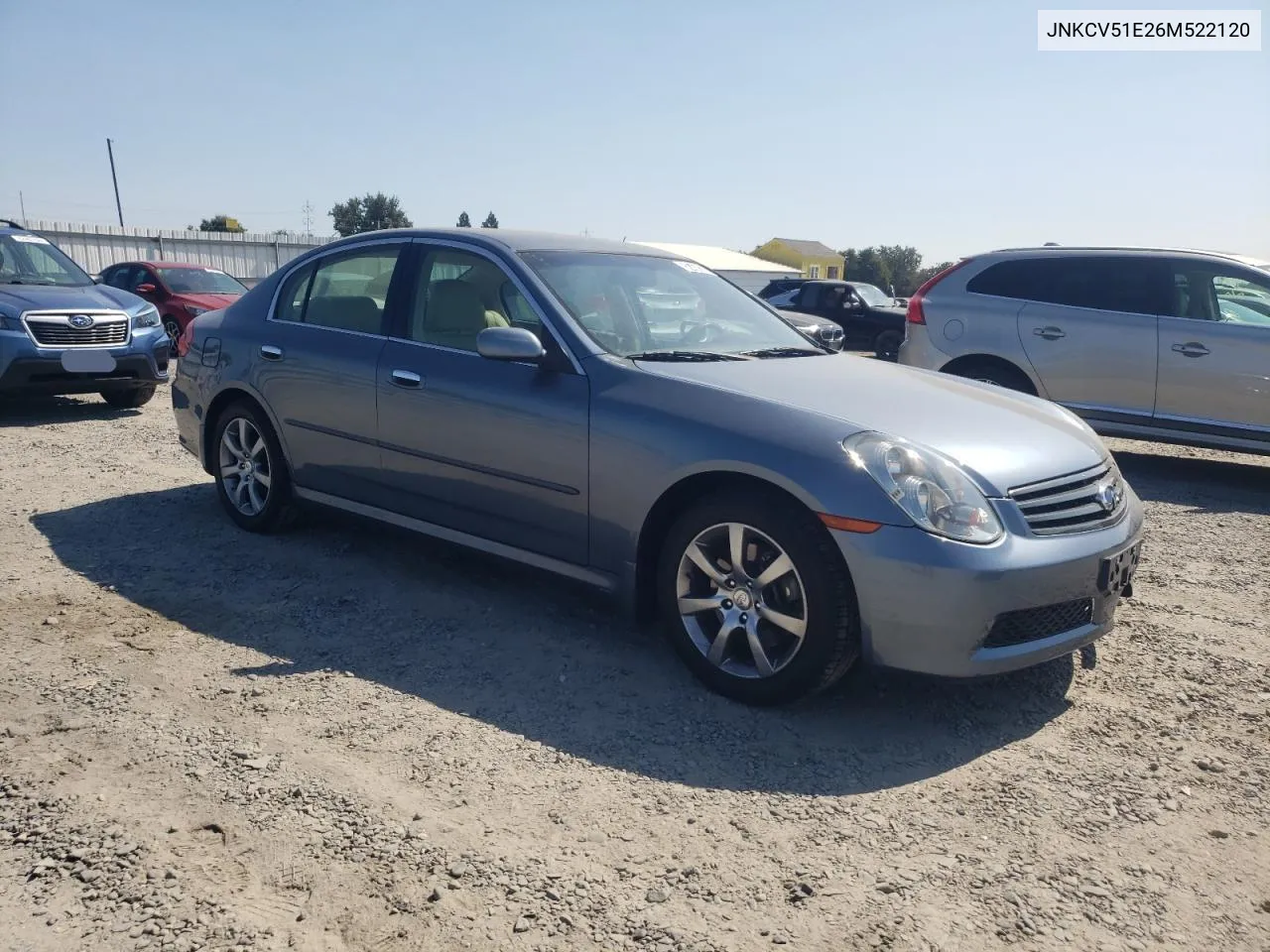 2006 Infiniti G35 VIN: JNKCV51E26M522120 Lot: 62259174