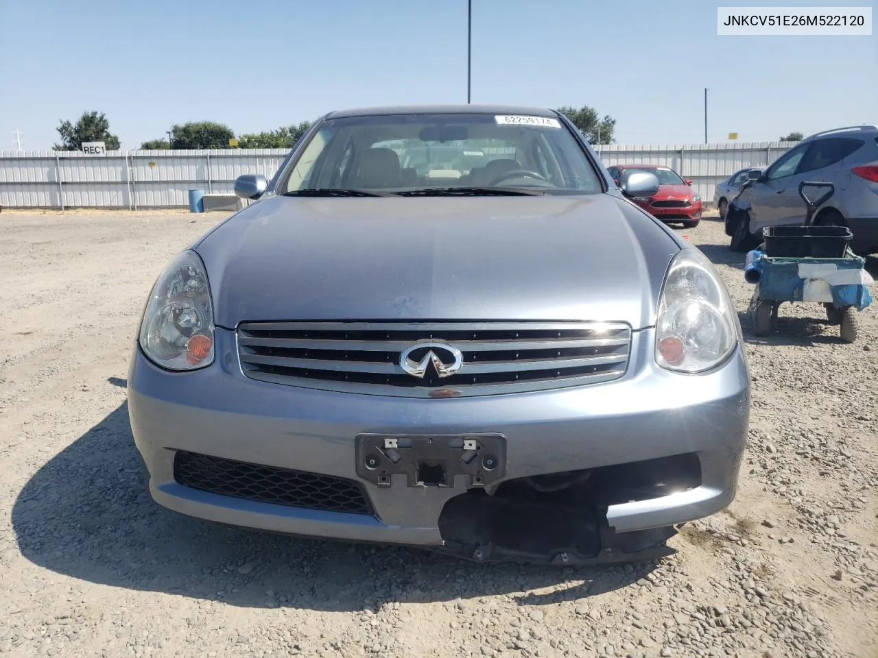 2006 Infiniti G35 VIN: JNKCV51E26M522120 Lot: 62259174