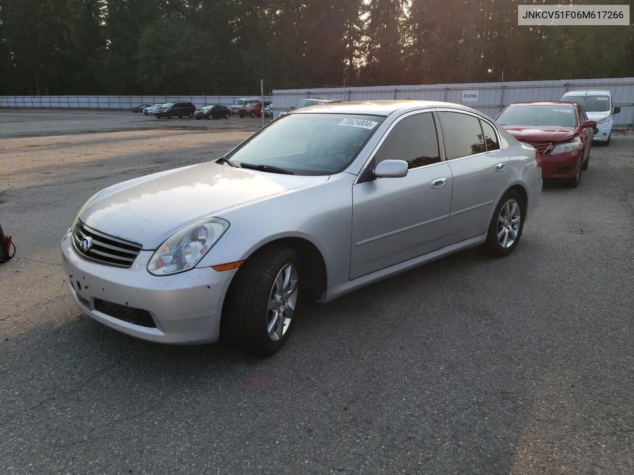 2006 Infiniti G35 VIN: JNKCV51F06M617266 Lot: 70624804