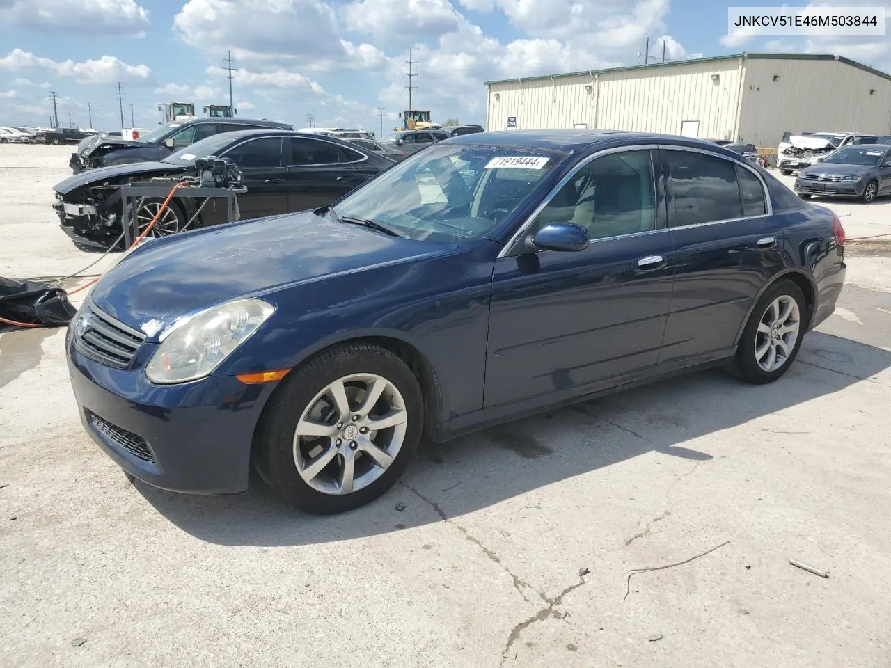 2006 Infiniti G35 VIN: JNKCV51E46M503844 Lot: 71919444